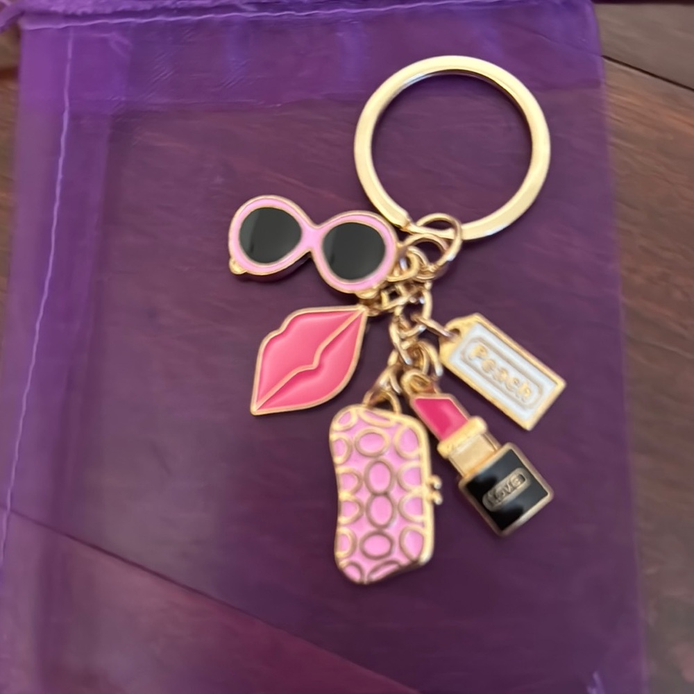 Charming Pink and Gold Keychain or Black and silver ☺️or Red and gold